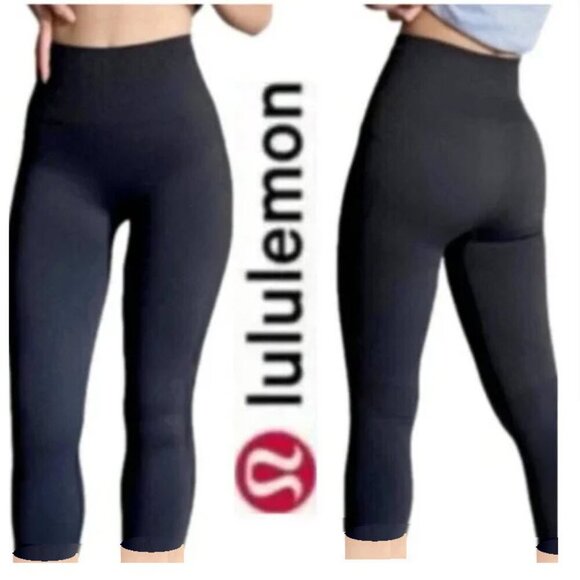 Lululemon Zone In Crop Leggings Tight Compression Shaping High Rise Size 8 - Picture 1 of 11